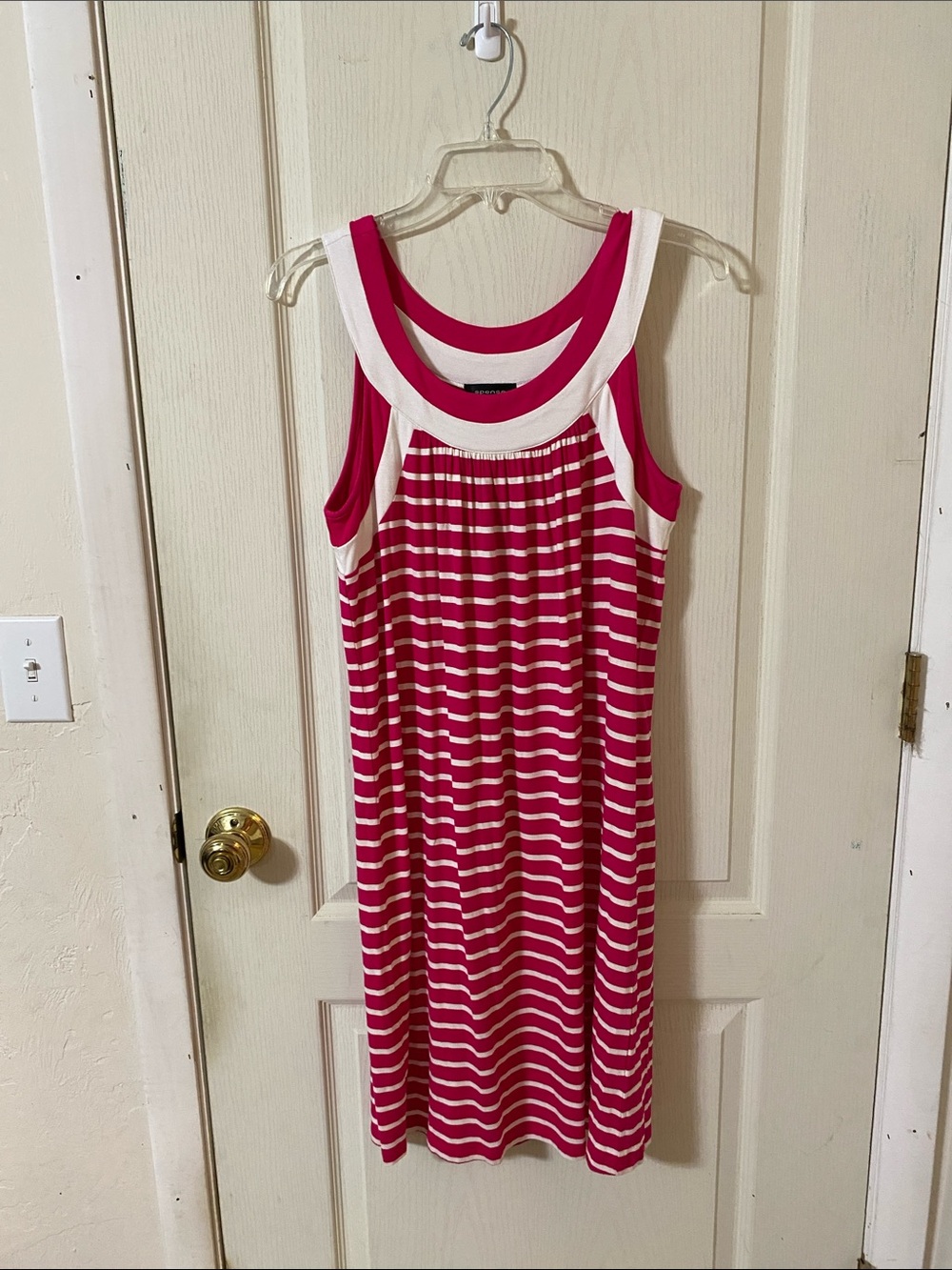Spense Fuchsia & White Striped Tank Dress NWT size M